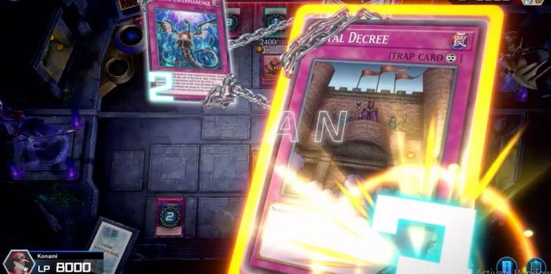 Yu-Gi-Oh supports the Duel feature using your default deck at first.